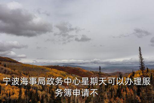 寧波海事局政務中心星期天可以辦理服務簿申請不