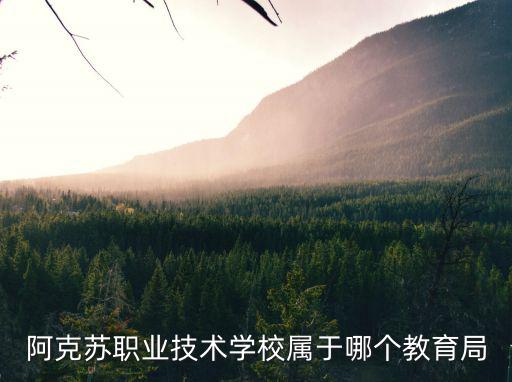 阿克蘇職業技術學校屬于哪個教育局