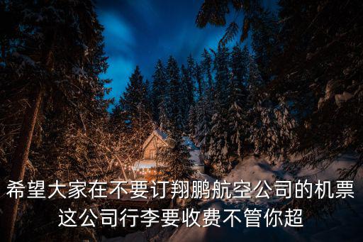 希望大家在不要訂翔鵬航空公司的機票這公司行李要收費不管你超