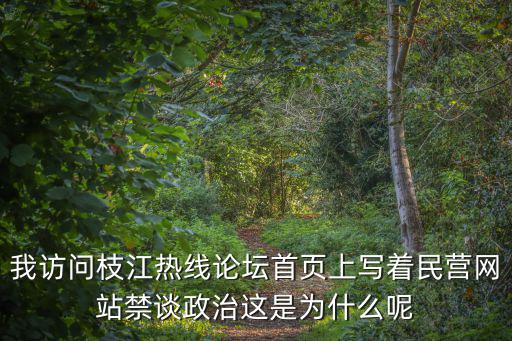 我訪問枝江熱線論壇首頁上寫著民營網站禁談政治這是為什么呢