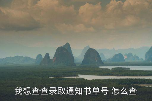 我想查查錄取通知書單號 怎么查