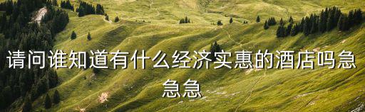 請(qǐng)問(wèn)誰(shuí)知道有什么經(jīng)濟(jì)實(shí)惠的酒店嗎急急急