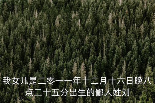 我女兒是二零一一年十二月十六日晚八點(diǎn)二十五分出生的鄙人姓劉