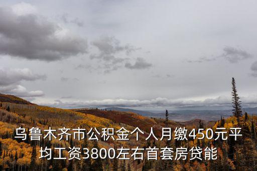 烏魯木齊市公積金個人月繳450元平均工資3800左右首套房貸能