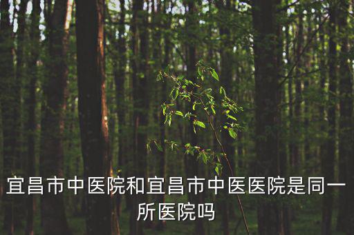 宜昌市中醫院和宜昌市中醫醫院是同一所醫院嗎