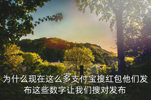 為什么現在這么多支付寶搜紅包他們發布這些數字讓我們搜對發布
