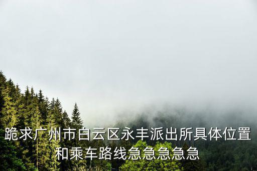 跪求廣州市白云區永豐派出所具體位置和乘車路線急急急急急