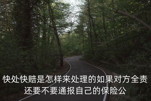 快處快賠是怎樣來處理的如果對方全責(zé)還要不要通報自己的保險公
