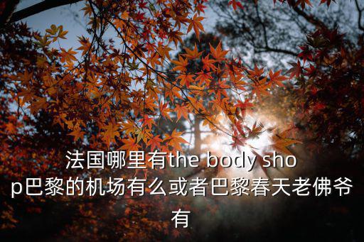 法國哪里有the body shop巴黎的機場有么或者巴黎春天老佛爺有