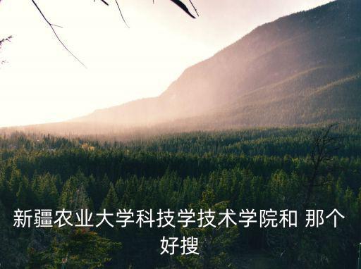 新疆農業大學科技學技術學院和 那個好搜