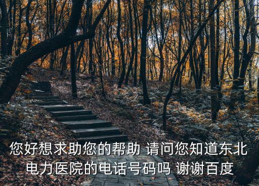 電力醫院電話，您好想求助您的幫助 請問您知道東北電力醫院的電話號碼嗎 謝謝百度