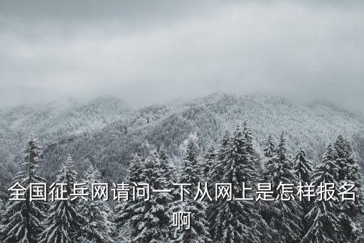 全國征兵網請問一下從網上是怎樣報名啊