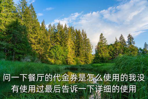 問一下餐廳的代金券是怎么使用的我沒有使用過最后告訴一下詳細的使用