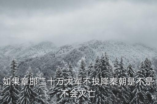 趙正書，如果章邯二十萬大軍不投降秦朝是不是不會(huì)滅亡