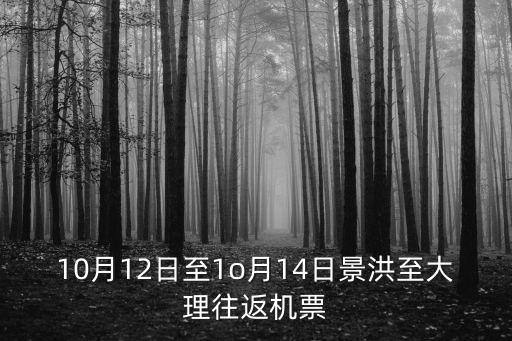 10月12日至1o月14日景洪至大理往返機票