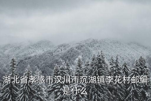 湖北省孝感市漢川市沉湖鎮李花村郵編是什么
