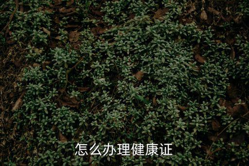 怎么辦理健康證