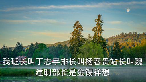 魏建明，我班長叫丁志宇排長叫楊春貴站長叫魏建明部長是金錫祥想