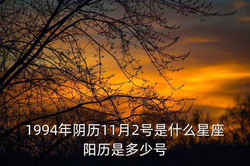 11月2日是什么星座，1994年陰歷11月2號是什么星座陽歷是多少號