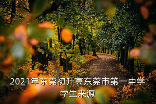 2021年東莞初升高東莞市第一中學學生來源