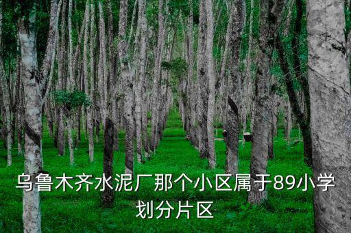 烏魯木齊水泥廠那個小區(qū)屬于89小學劃分片區(qū)
