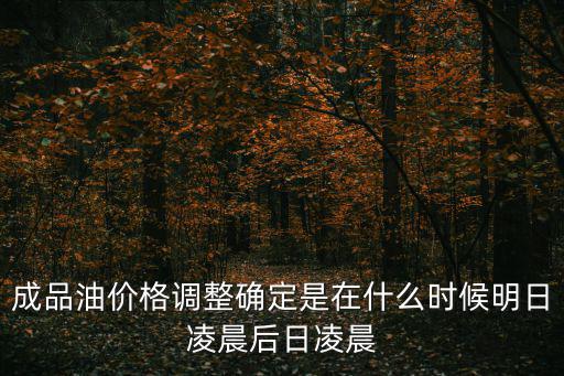 成品油價(jià)格調(diào)整確定是在什么時(shí)候明日凌晨后日凌晨