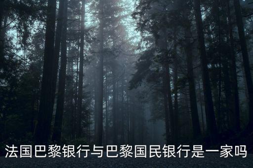 法國巴黎銀行，法國巴黎銀行與巴黎國民銀行是一家嗎