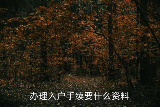 辦理入戶手續要什么資料