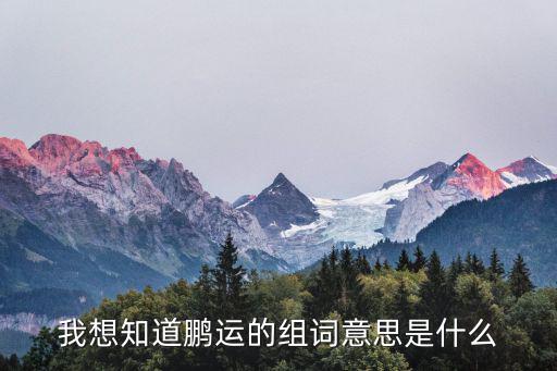 我想知道鵬運的組詞意思是什么