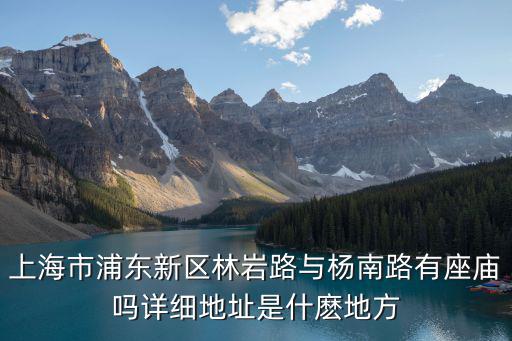 上海市浦東新區(qū)林巖路與楊南路有座廟嗎詳細(xì)地址是什麼地方