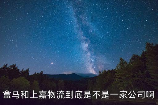 上嘉物流，盒馬和上嘉物流到底是不是一家公司啊