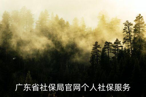 廣東省社保局官網個人社保服務