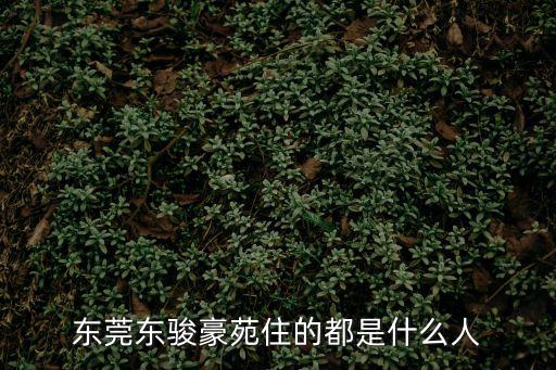 東莞東駿豪苑住的都是什么人