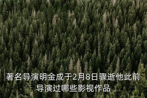 著名導演明金成于2月8日驟逝他此前導演過哪些影視作品