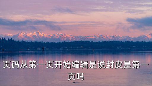 頁(yè)碼從第一頁(yè)開始編輯是說(shuō)封皮是第一頁(yè)嗎