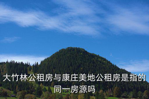 大竹林公租房與康莊美地公租房是指的同一房源嗎