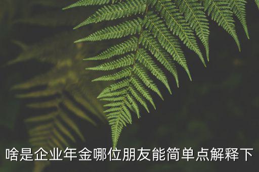 企業年金有什么用，國航股份企業年金是什么意思