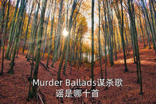 謀殺歌謠，Murder Ballads謀殺歌謠是哪十首