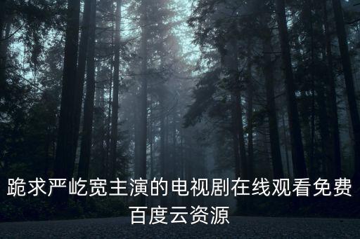 跪求嚴屹寬主演的電視劇在線觀看免費百度云資源