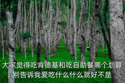 大家覺(jué)得吃肯德基和吃自助餐哪個(gè)劃算別告訴我愛(ài)吃什么什么就好不是