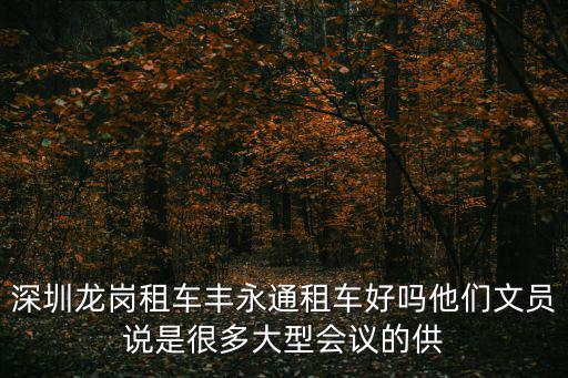 龍崗租車，深圳龍崗租車豐永通租車好嗎他們文員說是很多大型會議的供