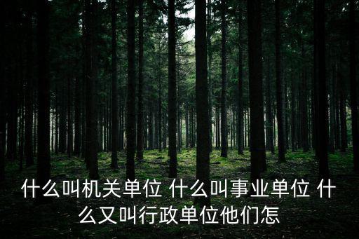 機構單位，什么叫機關單位 什么叫事業單位 什么又叫行政單位他們怎