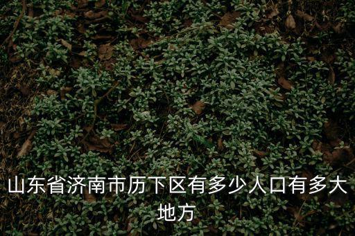 歷下，濟(jì)南的歷下區(qū)有多大
