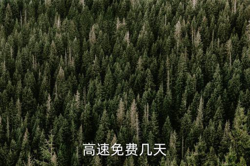 高速免費(fèi)幾天