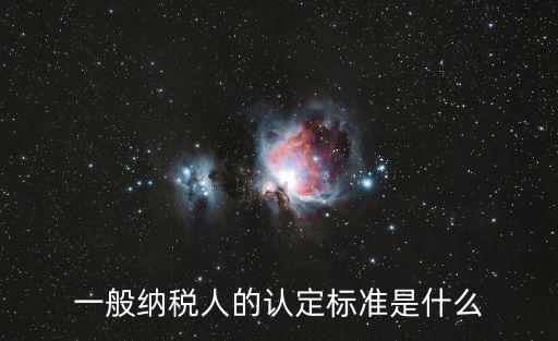 一般納稅人的認定標準是什么