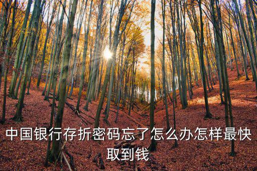 中國銀行存折密碼忘了怎么辦怎樣最快取到錢