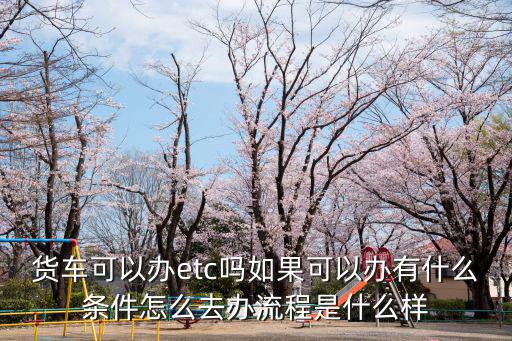 貨車etc，貨車可以辦etc嗎如果可以辦有什么條件怎么去辦流程是什么樣