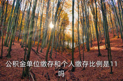 住房公積金繳存比例，公積金單位繳存和個人繳存比例是11嗎