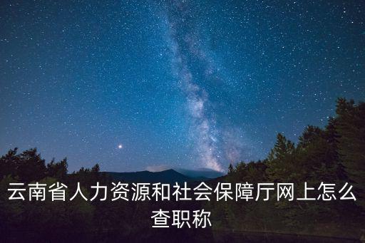 云南省人力資源和社會保障廳網(wǎng)上怎么查職稱