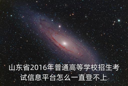 山東省2016年普通高等學(xué)校招生考試信息平臺(tái)怎么一直登不上